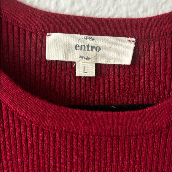 Entro Ribbed Red Sweater Party - Picture 2 of 6